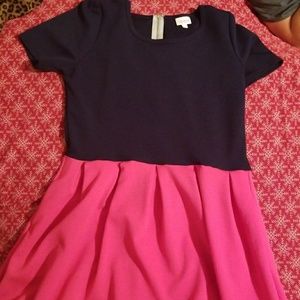 EUC Lularoe Xl Amelia Navy and hot pink